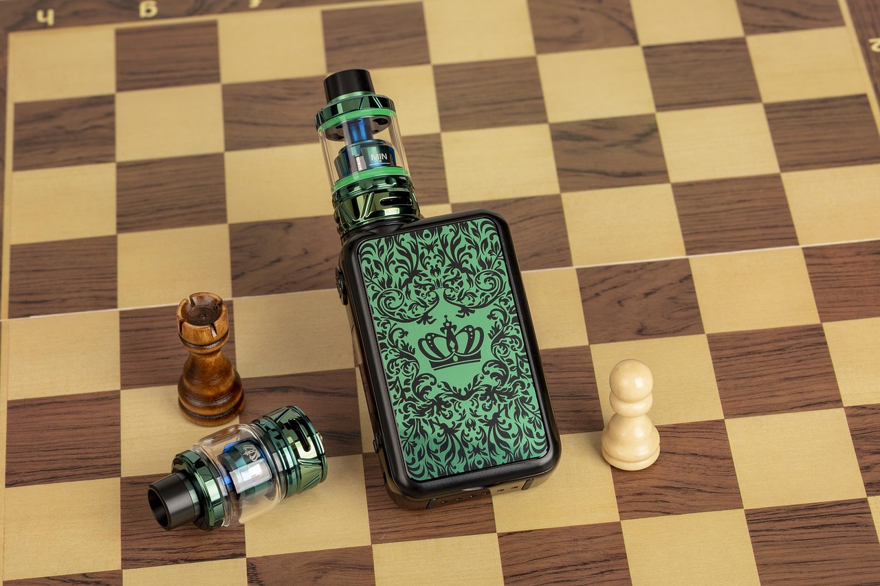 Assorted vape accessories including drip tips, cables and cases